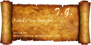 Takács Gerda névjegykártya